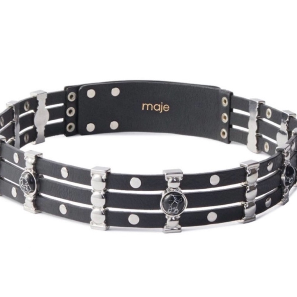 maje leather studded belt 1 EUROPIAN US SMALL